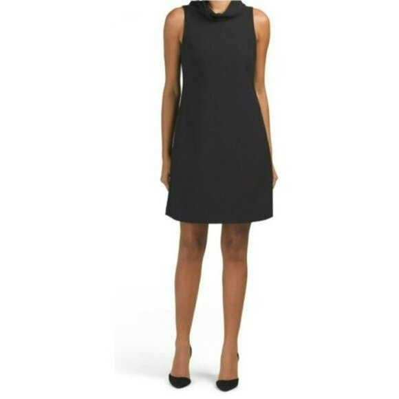 NWT Vince Camuto Drape Neck Cocktail Shift Mini Dress - Picture 3 of 8